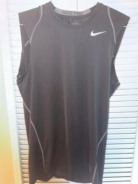 Nike Black Sleeveless Dri-FIT Tank with White Swoosh